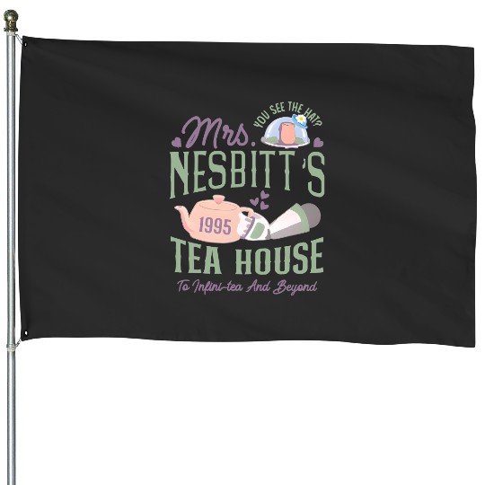 Disney T.oy Stor.y Buzz Lightyear Mrs. Nesbitts Tea House 1995 House Flags
