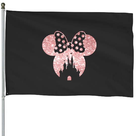 Glitter Minnie castle Flowy Tank, Mickey Mouse Disney Castle House Flags, Minnie ear tank, Disneyland tank