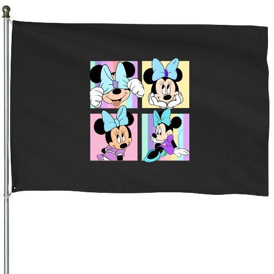 Retro Minnie Mouse Portrait House Flags, Vintage Disney House Flags