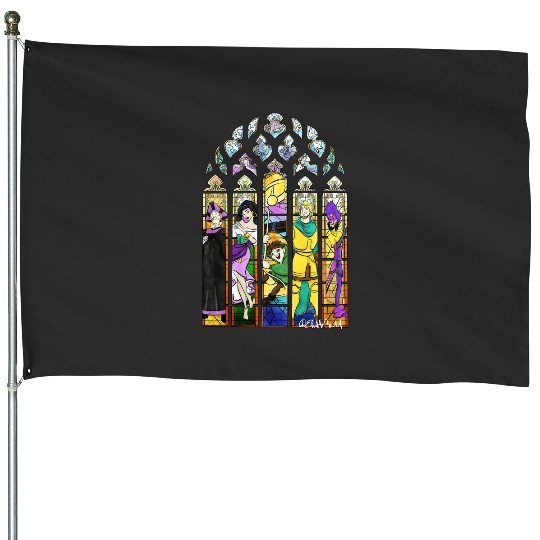 Disney Hunchback of ND Stained Glass Color House Flags, Quasimodo Unisex House Flags, Esmeralda House Flags, Disnetland Family Trip 2023.