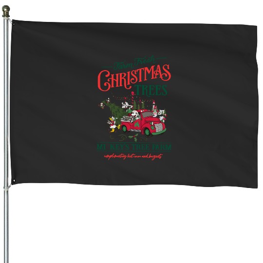 Farm Fresh Christmas tree House Flags, Disney Christmas House Flags