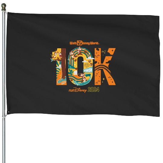runDisney Chipmunks Chip And Dale 10K Running House Flags, Disney Marathon Weekend 2024, Disney Running House Flags