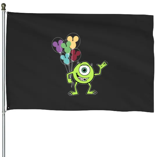 Disney Monsters Inc House Flags, Mike Wazowski House Flags, Monsters University House Flags