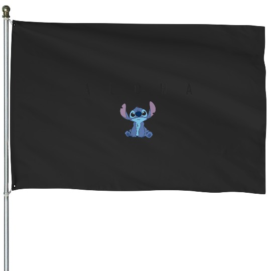Disney Lilo Stitch Aloha Cute Stitch Sitting Chest Poster House Flags