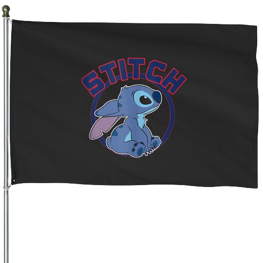 Disney Lilo Stitch Cute Stitch Profile Big Chest Circle V2 House Flags