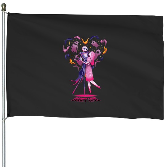 Disney The Nightmare Before Christmas Jack Sally Scary Love House Flags