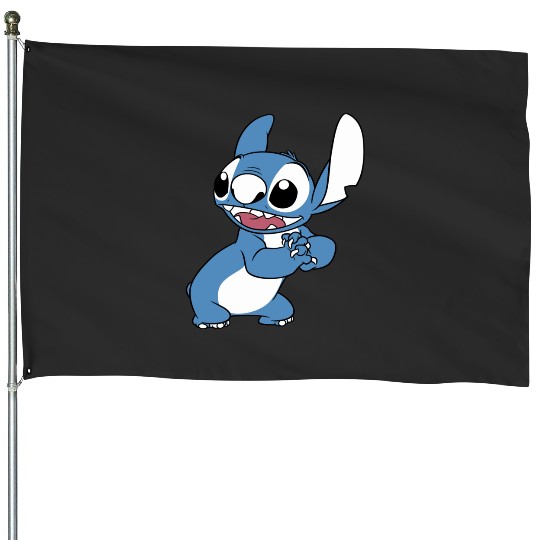 Disney Lilo Stitch Excited Cute Pose Big Chest Portrait House Flags