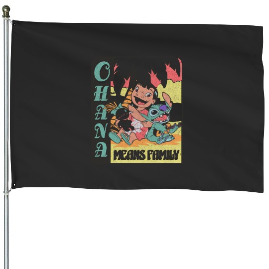 Disney Lilo Stitch Aloha Means Family Chest Retro Poster House Flags