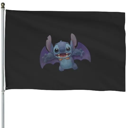 Disney Lilo Stitch Halloween Cute Vampire Stitch Portrait House Flags