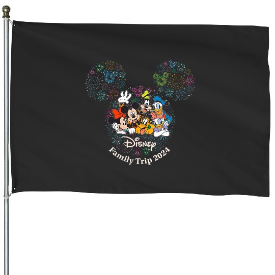 Disney Mickey Friends firesworks Vacation Family Trip 2024 House Flags