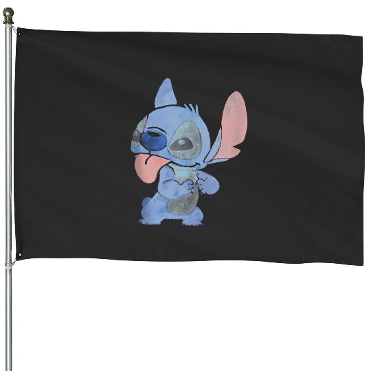 Disney Lilo Stitch Watercolor Cute Silly Stitch Chest Logo House Flags