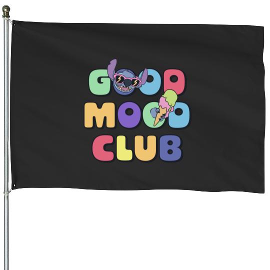 Disney Lilo Stitch Good Mood Club Cool Stitch Text Logo House Flags
