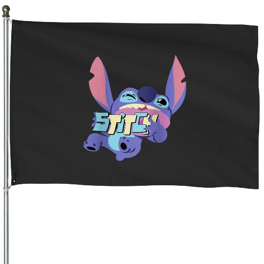 Disney Lilo Stitch Playful Silly Stitch Big Chest Portrait House Flags