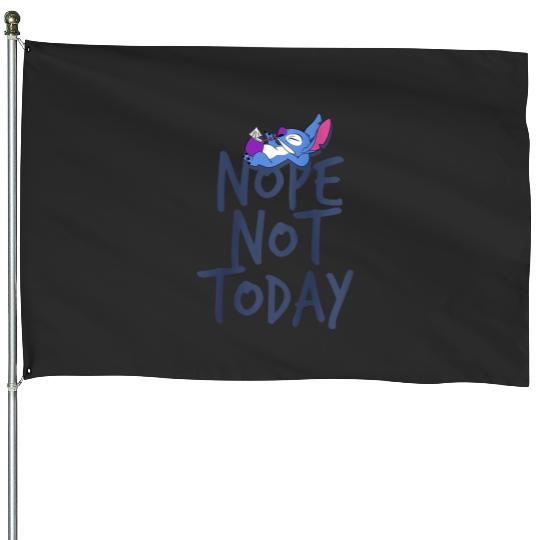 Disney Lilo Stitch Nope Not Today Stitch Relaxing Logo House Flags