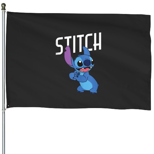 Disney Lilo Stitch Cute Smiling Stitch Big Chest Portrait House Flags