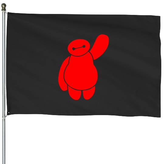 Disney Movie Big Hero 6 Baymax Waving House Flags
