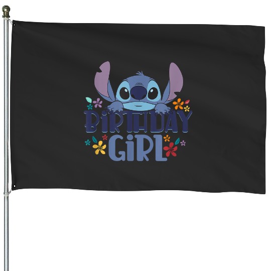 Disney Lilo & Stitch Birthday Girl House Flags