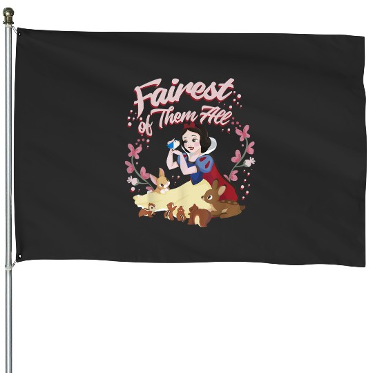 Discover Disney Snow White Fairest Floral Wreath Graphic House Flags