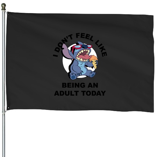 Disney Lilo Stitch I Don't Feel Like Being An Adult Today House Flags