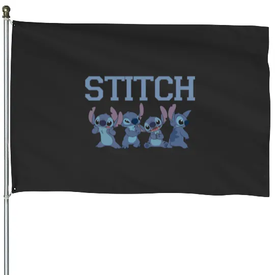 Disney Lilo Stitch Cute Different Moods Big Chest Logo V2 House Flags