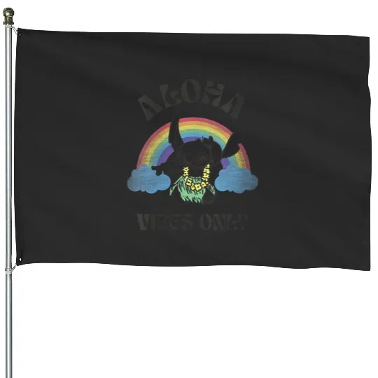 Womens Disney Lilo Stitch Aloha Vibes Only Stitch Dancing Poster House Flags