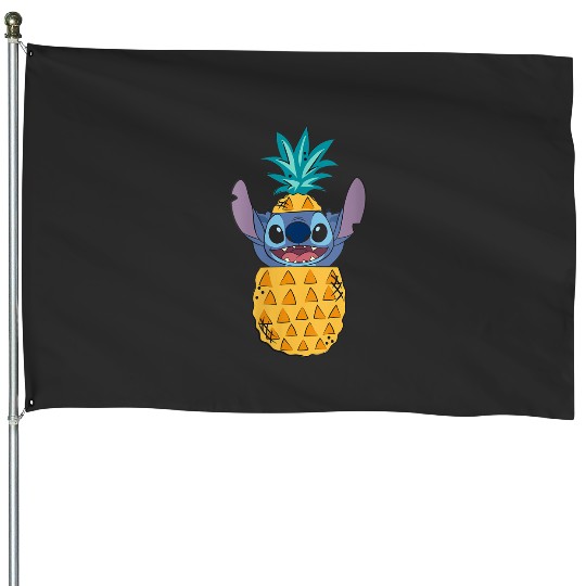 Womens Disney Lilo Stitch Cute pineapples Surprise Chest Portrait House Flags