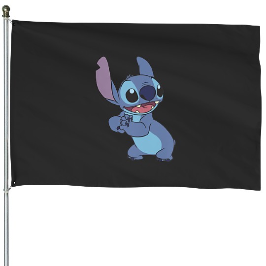 Disney Lilo Stitch Cute Stitch Pose Left Chest Pocket Logo House Flags