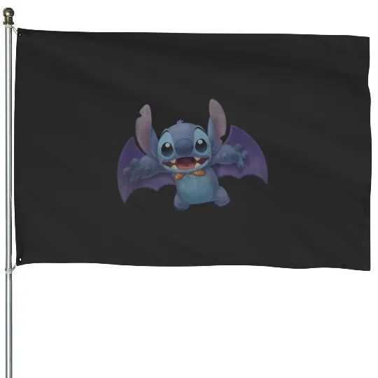 Disney Lilo Stitch Halloween Cute Vampire Stitch Portrait House Flags