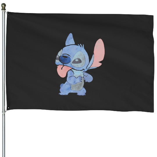 Disney Lilo Stitch Watercolor Cute Silly Stitch Chest Logo House Flags