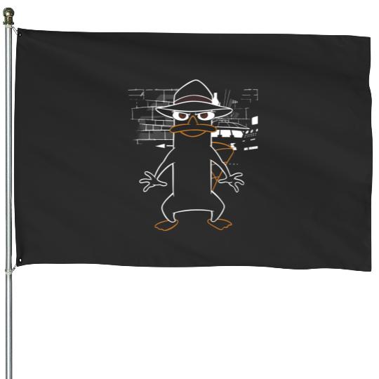 Disneys Phineas And Ferb Agent P In Secret Base Outline Shot House Flags