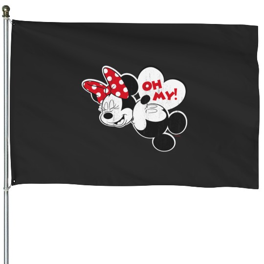 Disney Mickey & Minnie Mouse Oh My! Kiss Valentine’s Day House Flags
