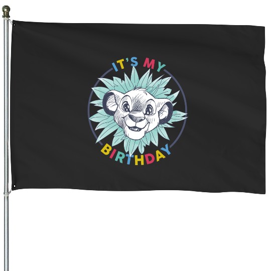 Disney The Lion King Birthday Floral Simba It's My Birthday House Flags
