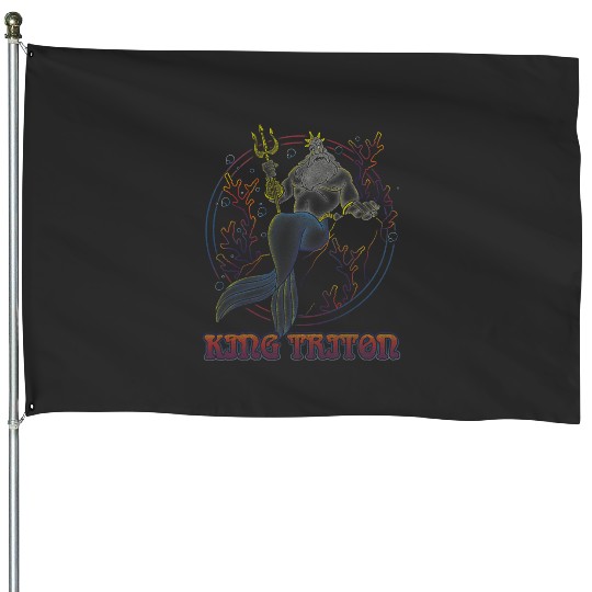 Disney The Little Mermaid King Triton Coral Circle Throne House Flags