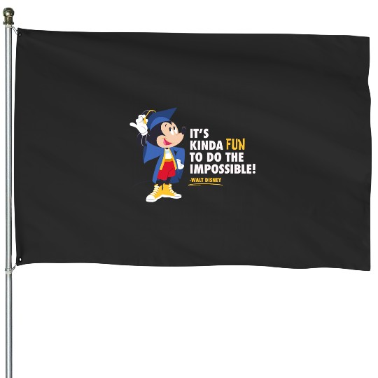 Disney Mickey Mouse Graduation New Grad Do the Impossible House Flags