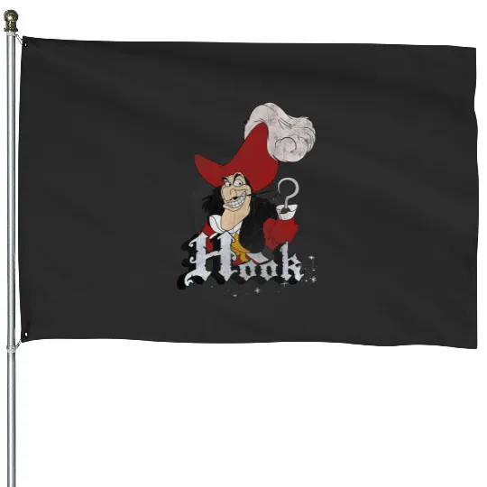 Disney Peter Pan Captain Hook Mischievous Smile Circle Logo House Flags