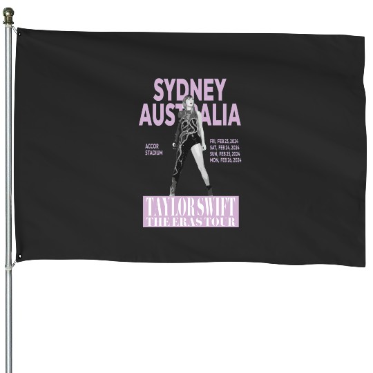 Discover Swift Eras Tour - Sydney, Australia - Light Purple Active House Flags