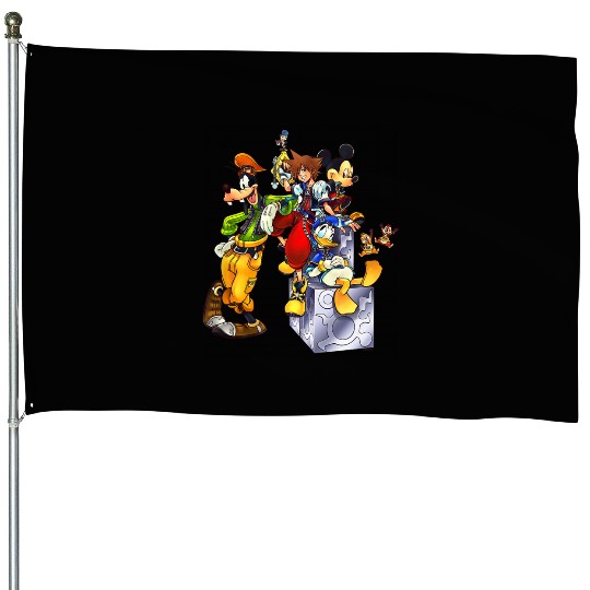 Disney Kingdom Hearts Goofy Mickey & Donald Sora Block Shot House Flags