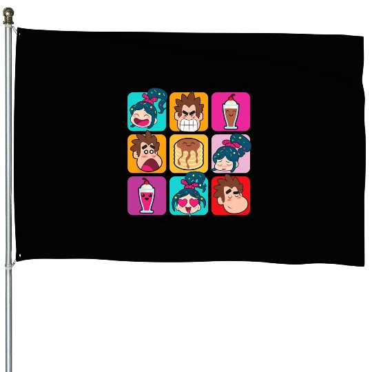 Disney Wreck-It Ralph Vanellope Ralph & Desserts Panels House Flags