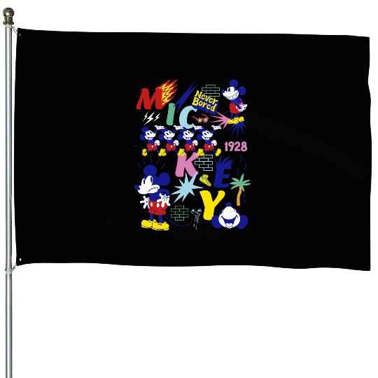 Disney Mickey Mouse Vintages Never Bored House Flags