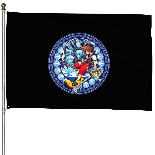Disney Kingdom Hearts Sora Stained Glass House Flags