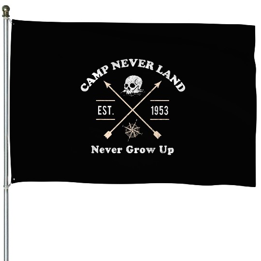 Disney Peter Pan Camp Never Land Est. 1953 Never Grow Up House Flags