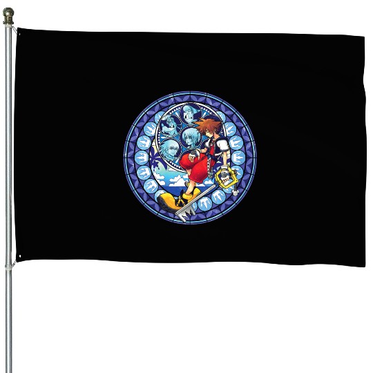 Disney Kingdom Hearts Sora Stained Glass House Flags