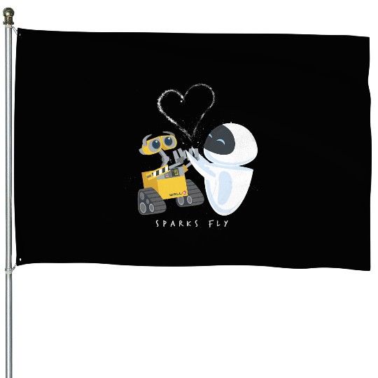 Disney Pixar Wall-E Eve Heart Sparks Fly House Flags
