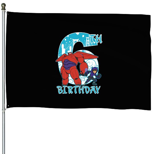 Disney Big Hero 6 Baymax Hiro 6th Birthday Graphic House Flags