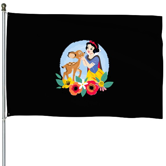 Disney Princess - Floral Snow White Deer House Flags