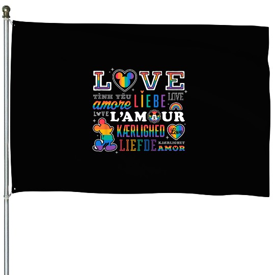Disney Mickey And Friends Pride Love In Different Languages House Flags