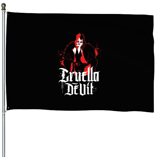 Disney Villains - Cruella De Vil Character Splatter House Flags