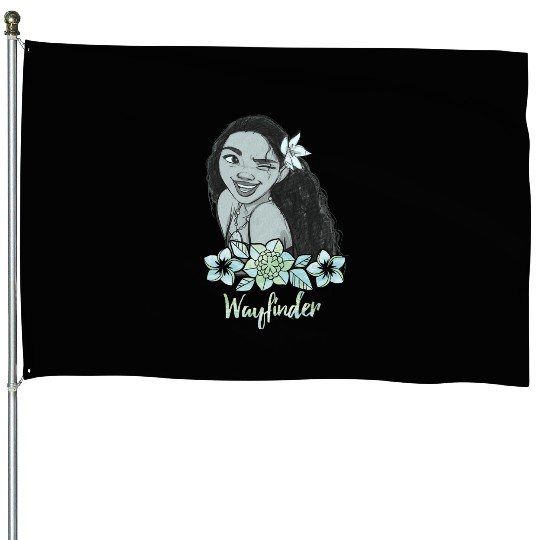 Disney Moana Wayfinder Floral Wink Portrait House Flags