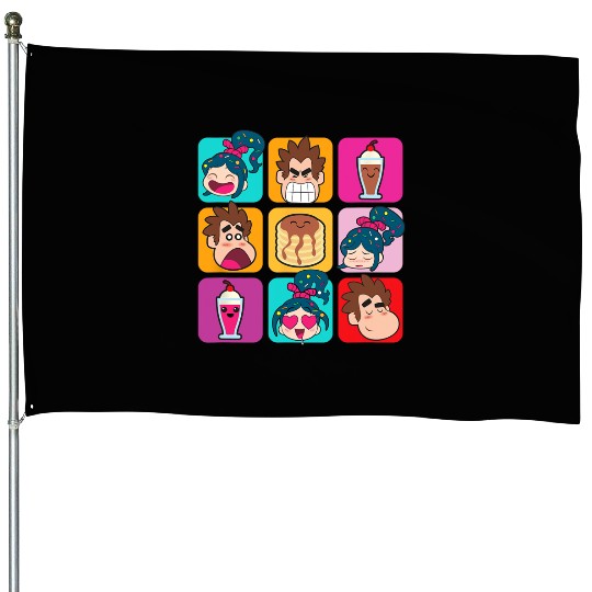 Disney Wreck-It Ralph Vanellope Ralph & Desserts Panels House Flags