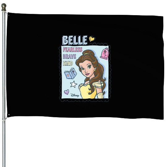 Disney Princess - Belle Fearless Brave Kind House Flags